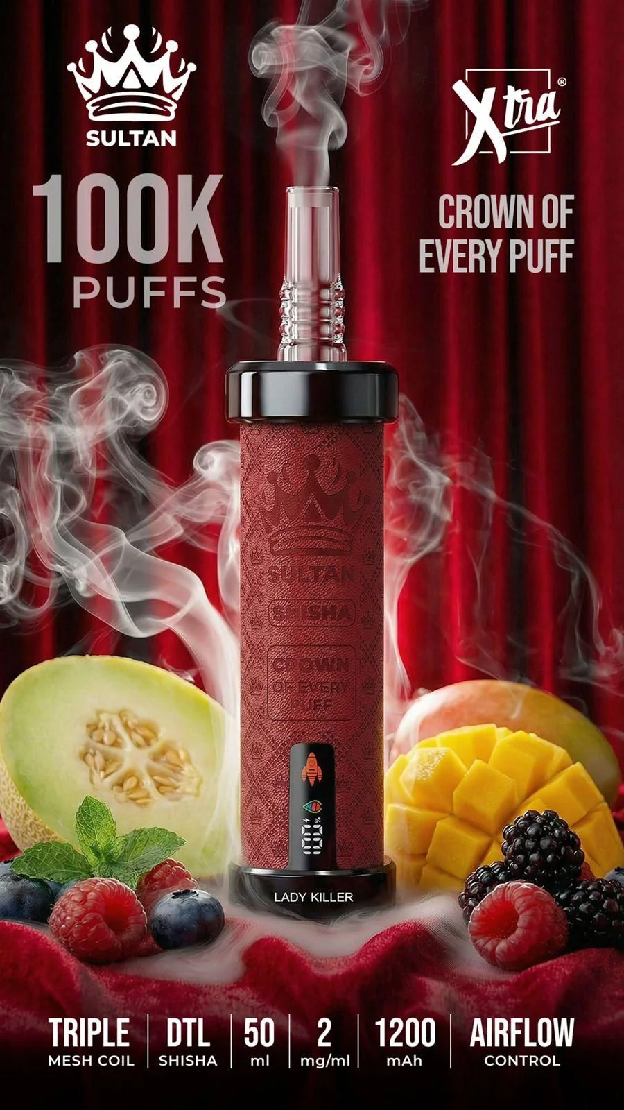 Sultan Xtra Shisha 100K Puffs Disposable Vape